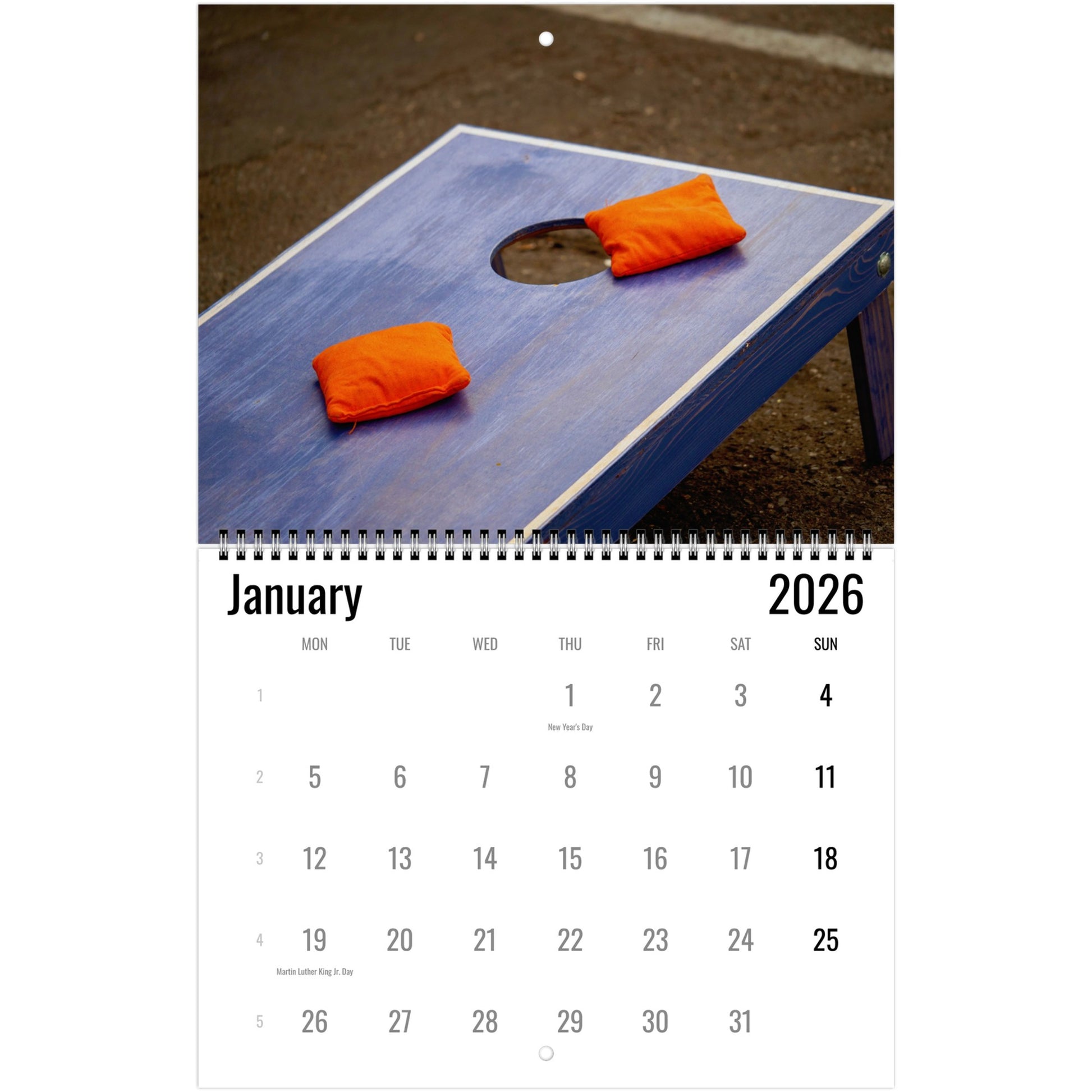 Cornhole Wall Calendar 2026