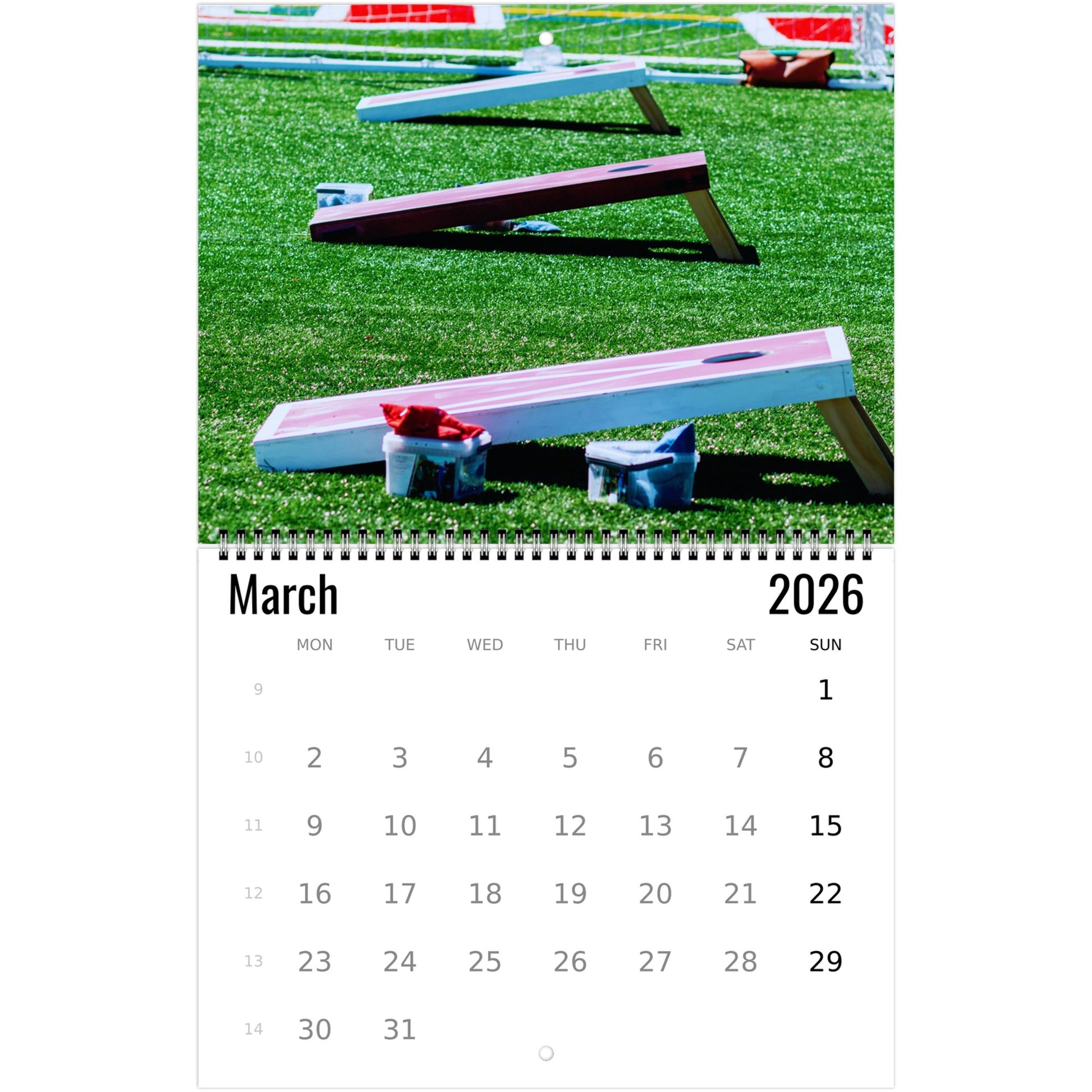 Cornhole Wall Calendar 2026