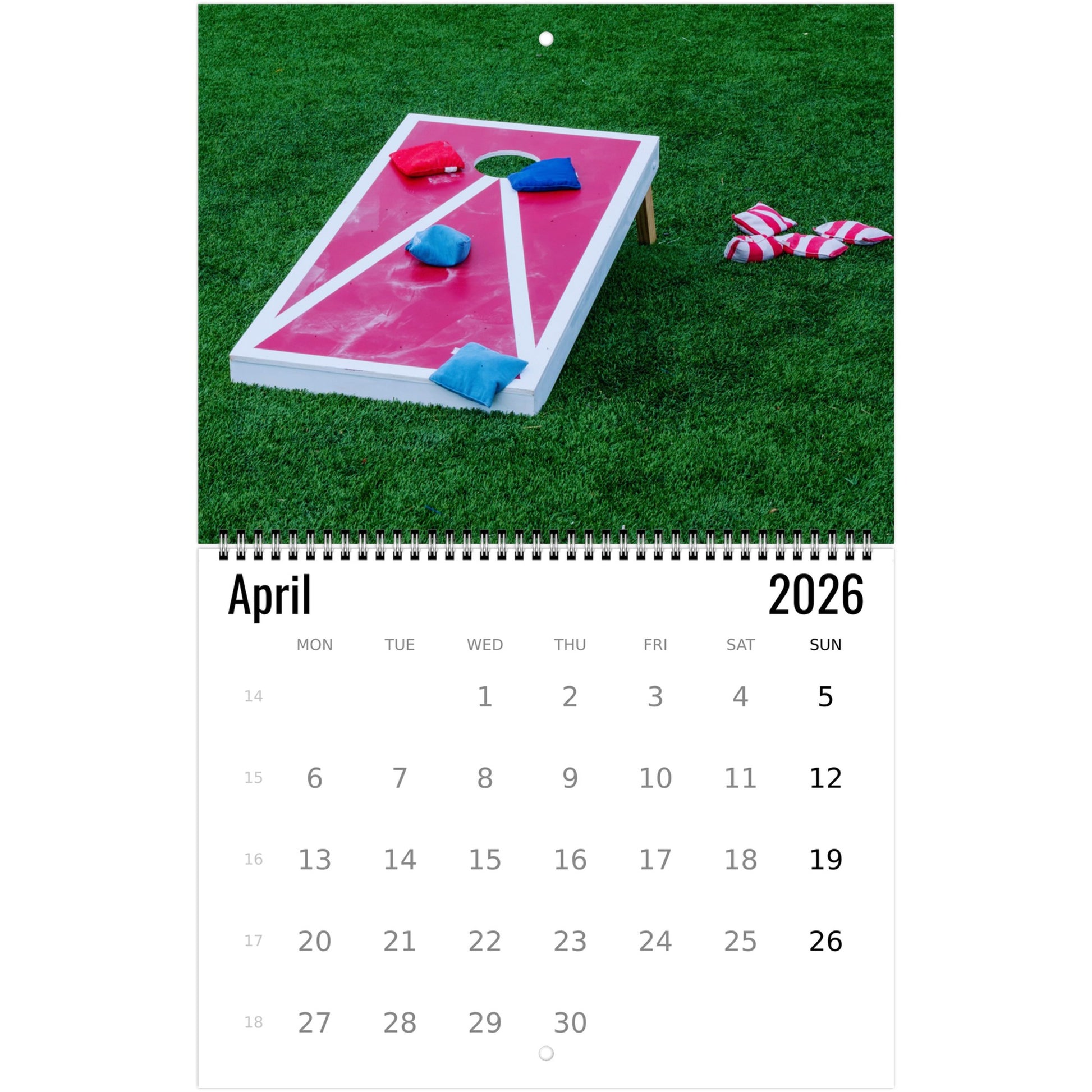 Cornhole Wall Calendar 2026