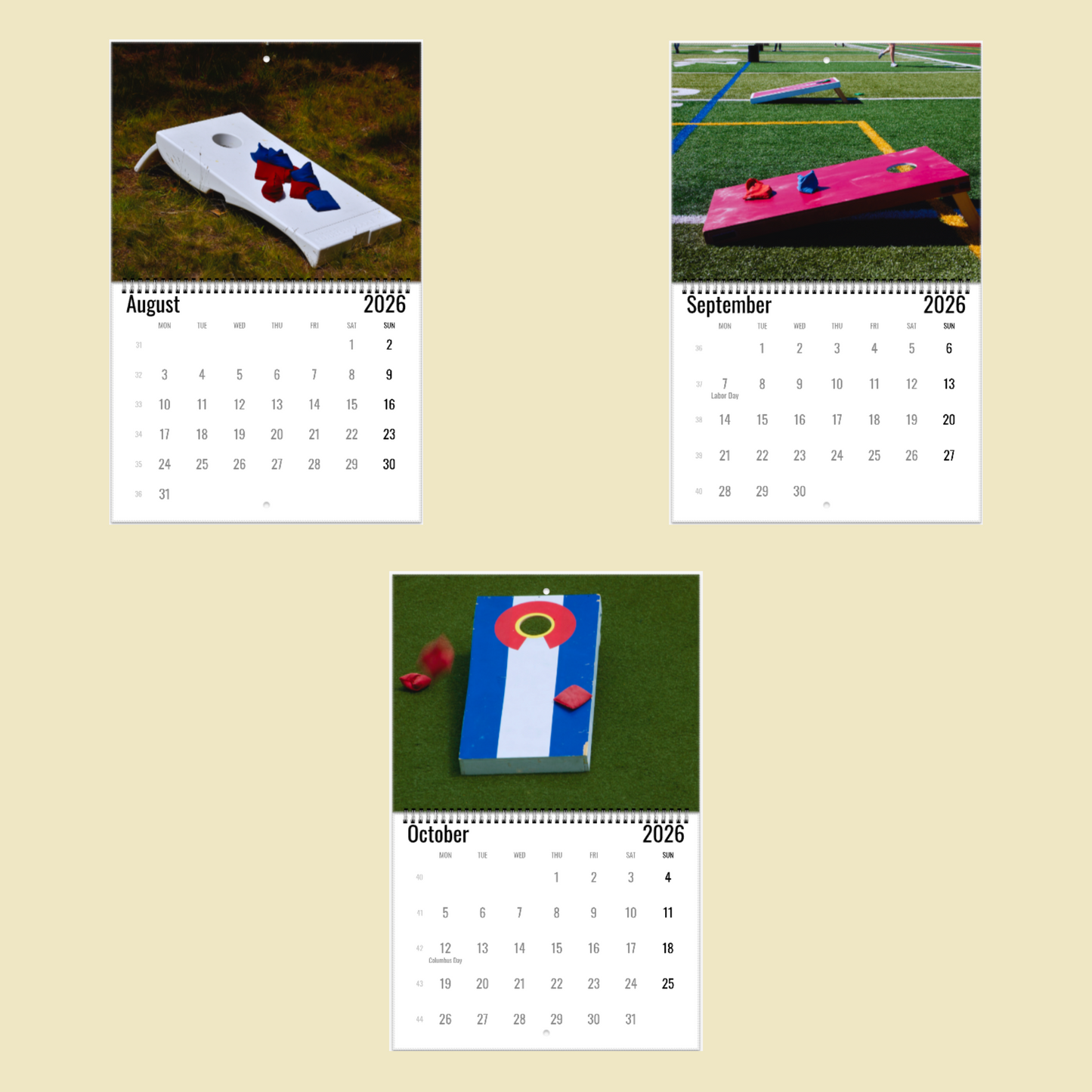 Cornhole Wall Calendar 2026