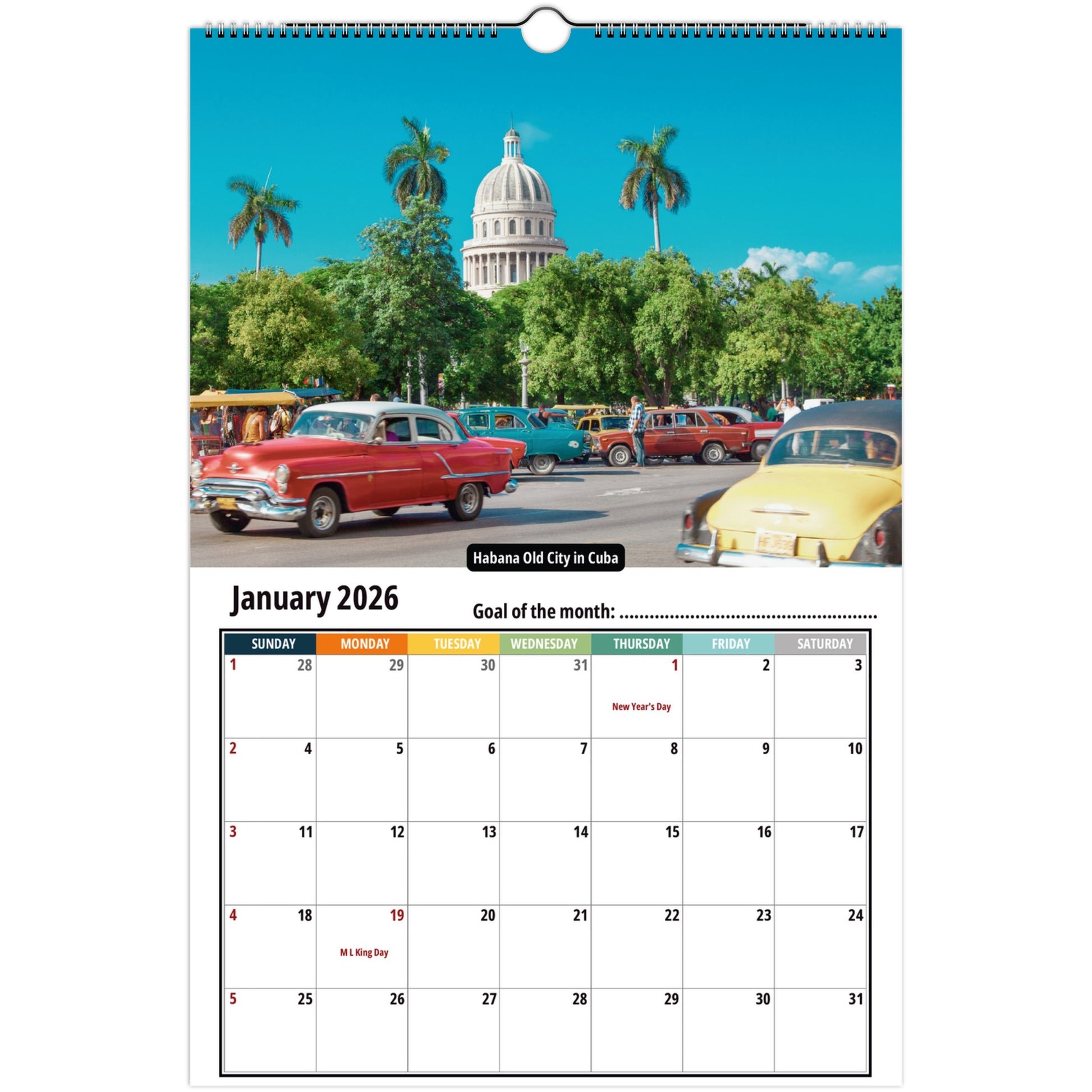 Cuba Calendar 2026