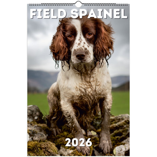 Field Spaniel Wall Calendar 2026