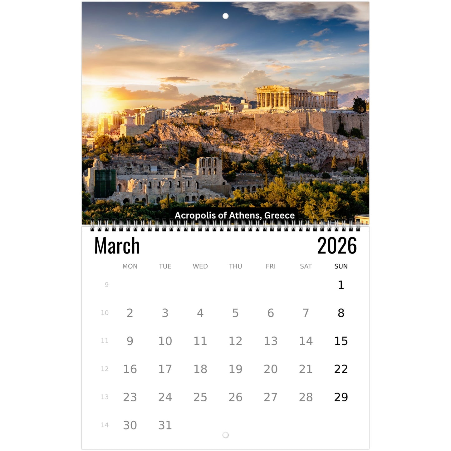 Greece Wall Calendar 2026