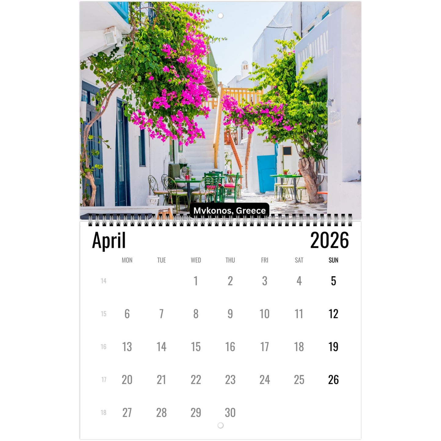 Greece Wall Calendar 2026