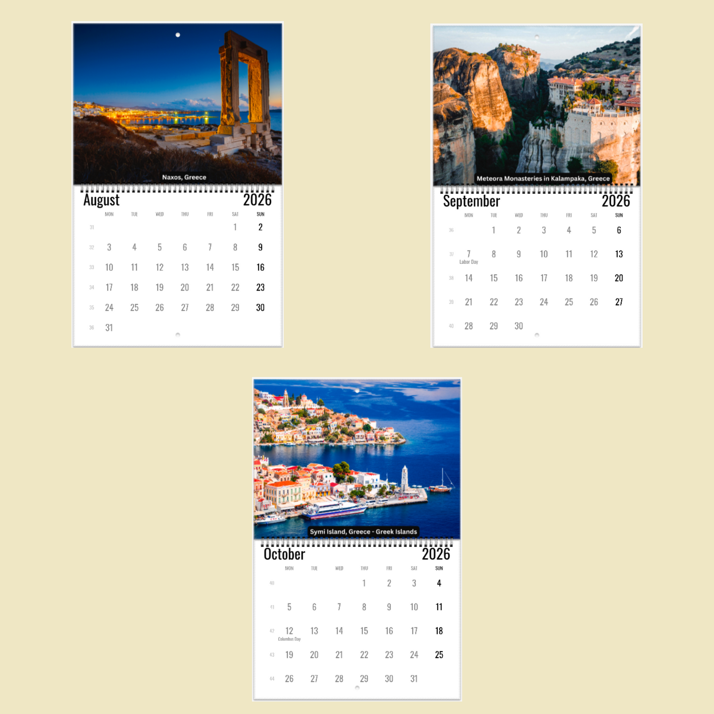 Greece Wall Calendar 2026