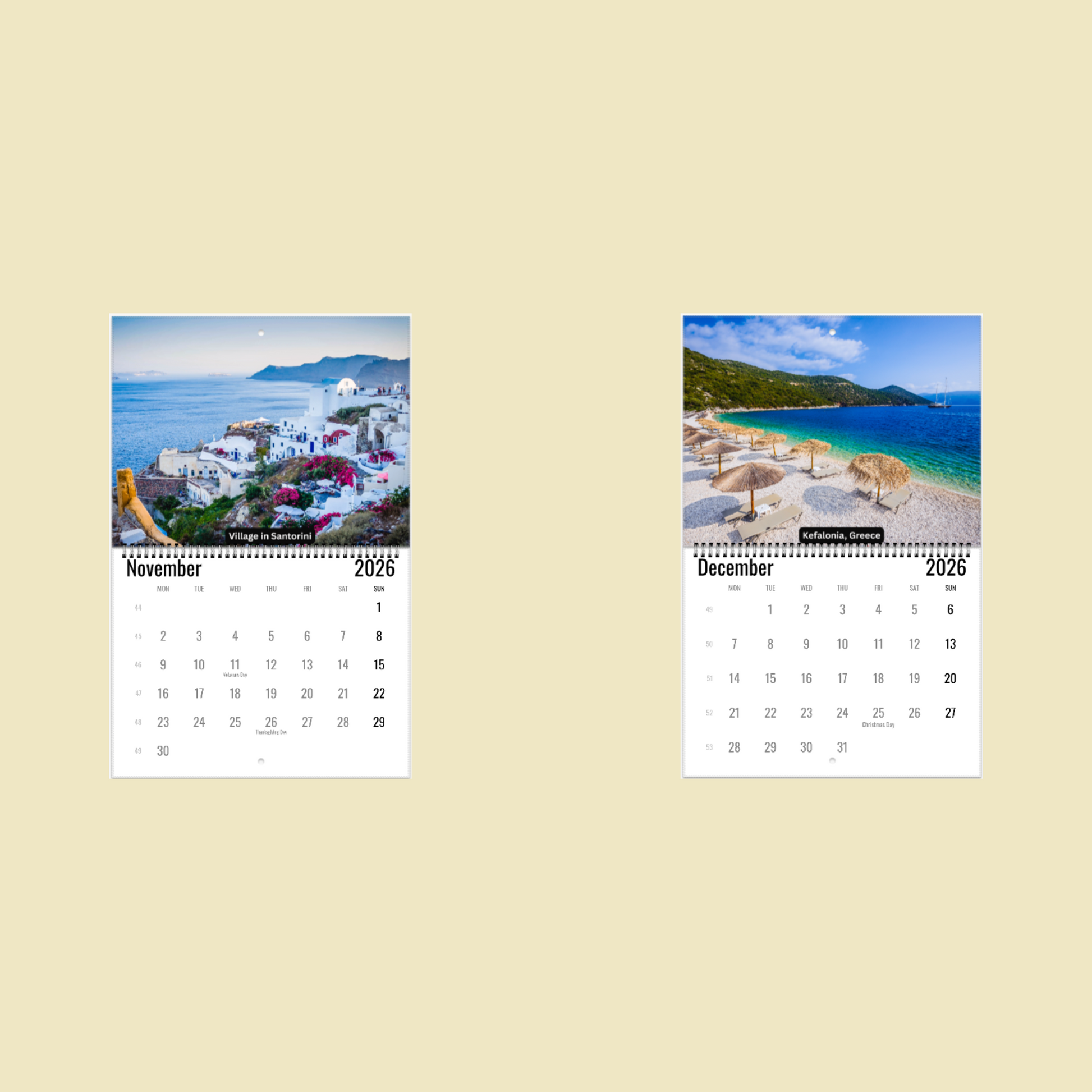 Greece Wall Calendar 2026
