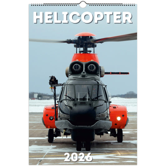 Helicopter Wall Calendar 2026