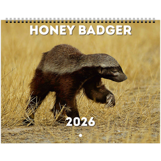 Honey Badger Wall Calendar 2026