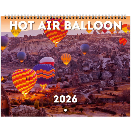 Hot Air Balloon Wall Calendar 2026