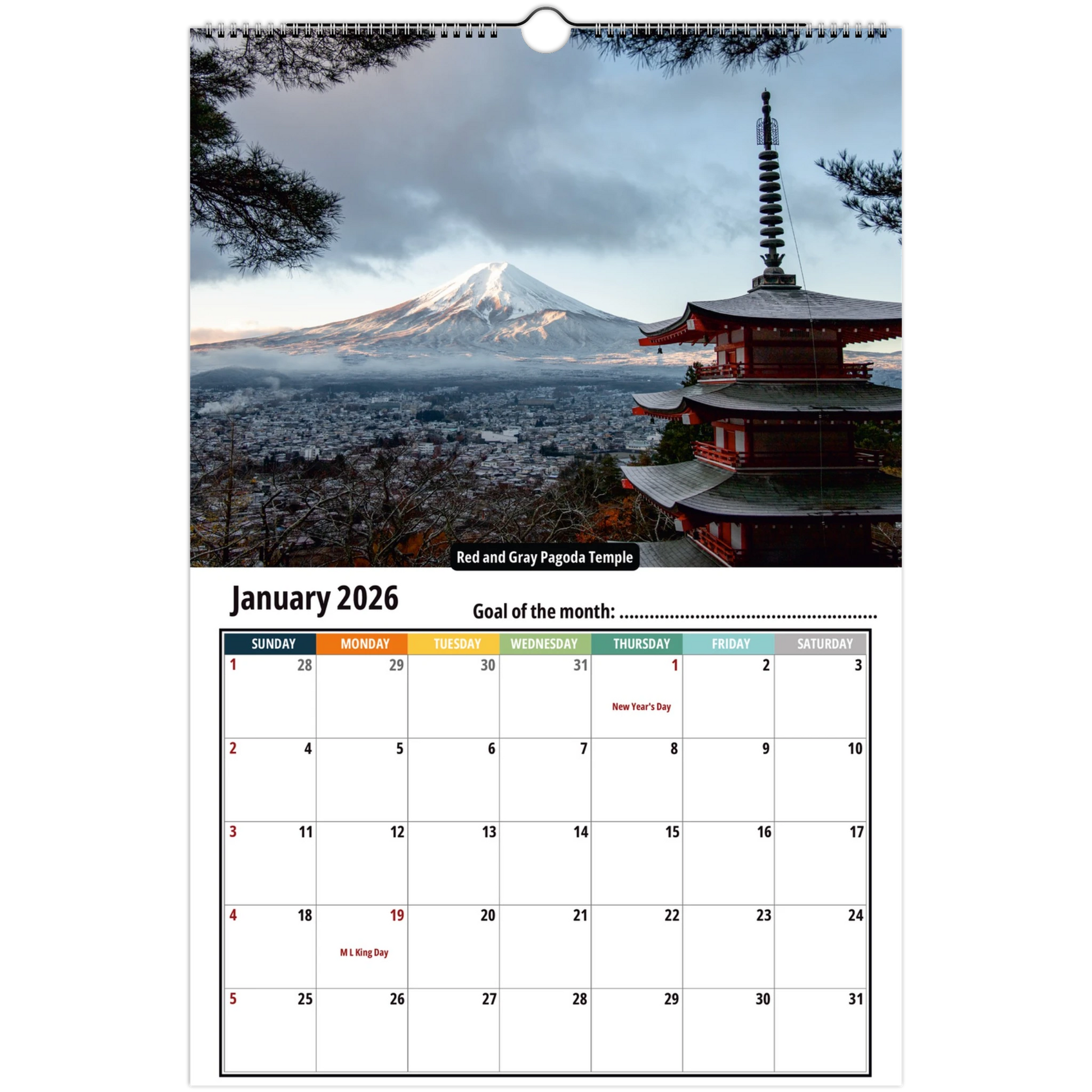 Japan Wall Calendar 2026