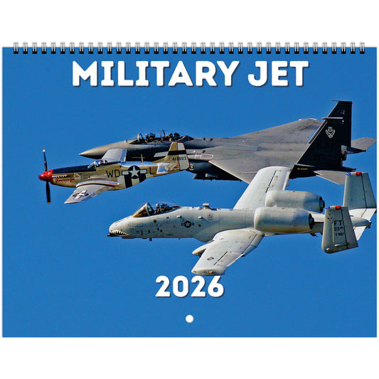 Military Jet Wall Calendar 2026