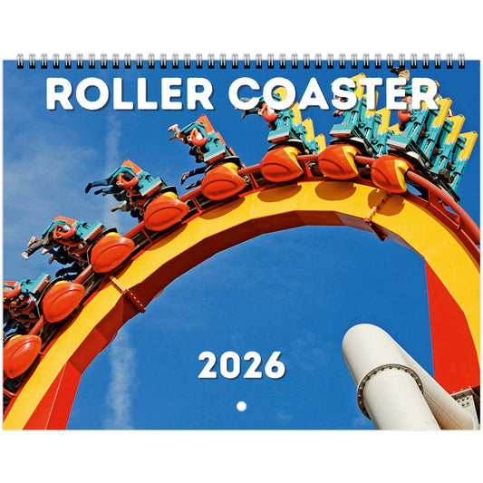 Roller Coaster Wall Calendar 2026