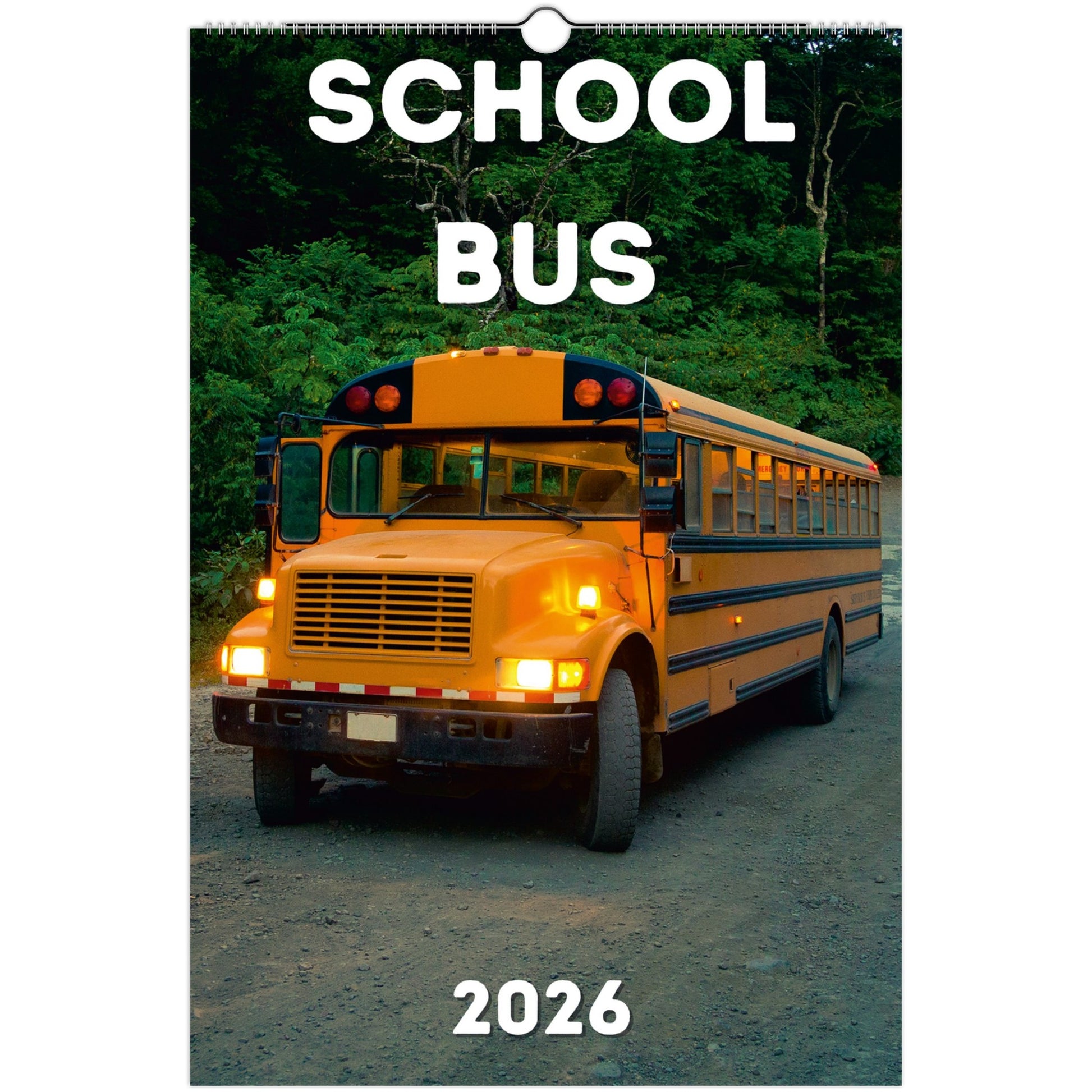 School Bus Wall Calendar 2026