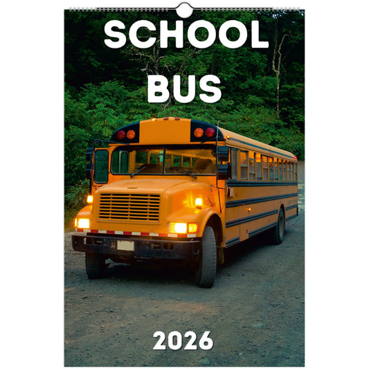 School Bus Wall Calendar 2026