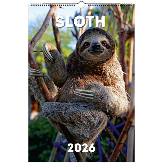 Sloth Wall Calendar 2026