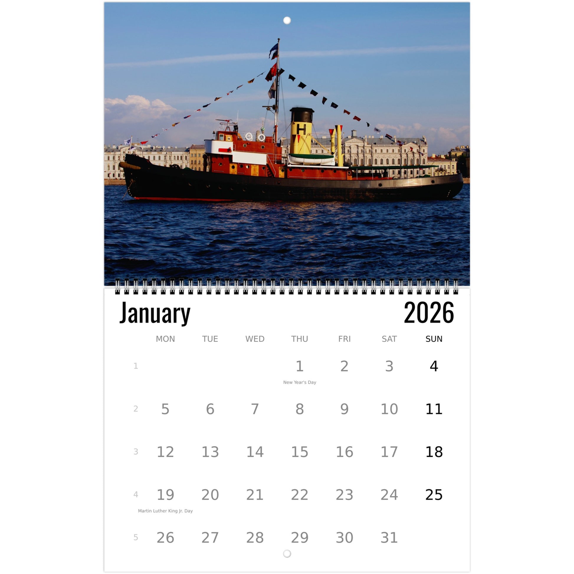 Steamship Wall Calendar 2026