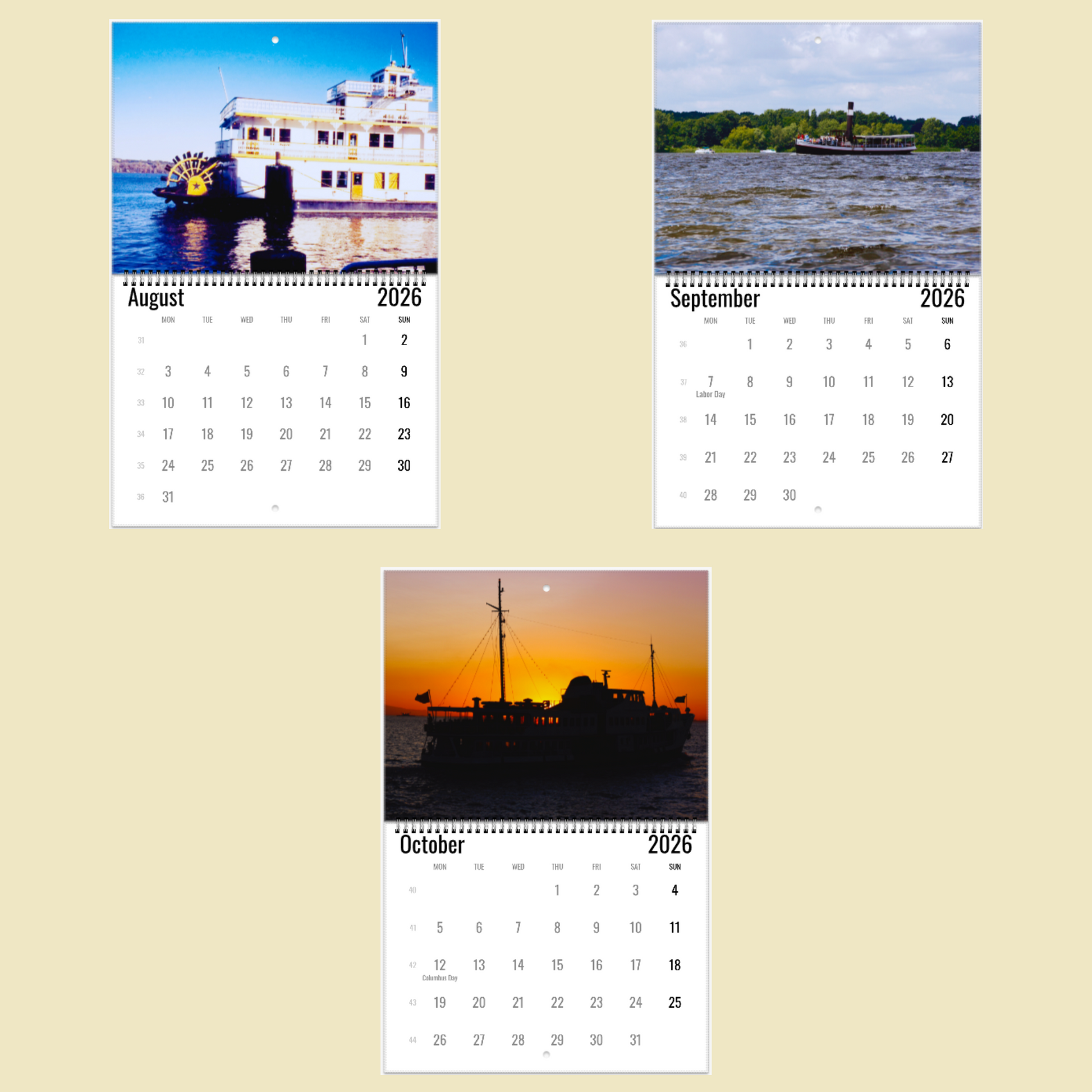 Steamship Wall Calendar 2026