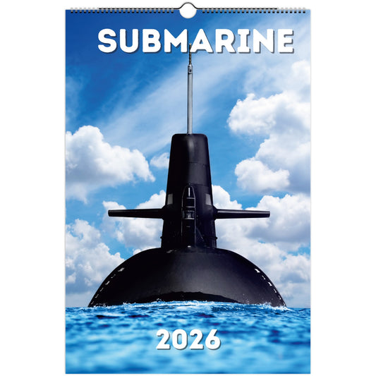 Submarine Wall Calendar 2026