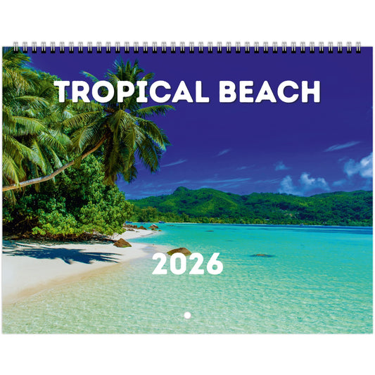 Tropical Beach Wall Calendar 2026