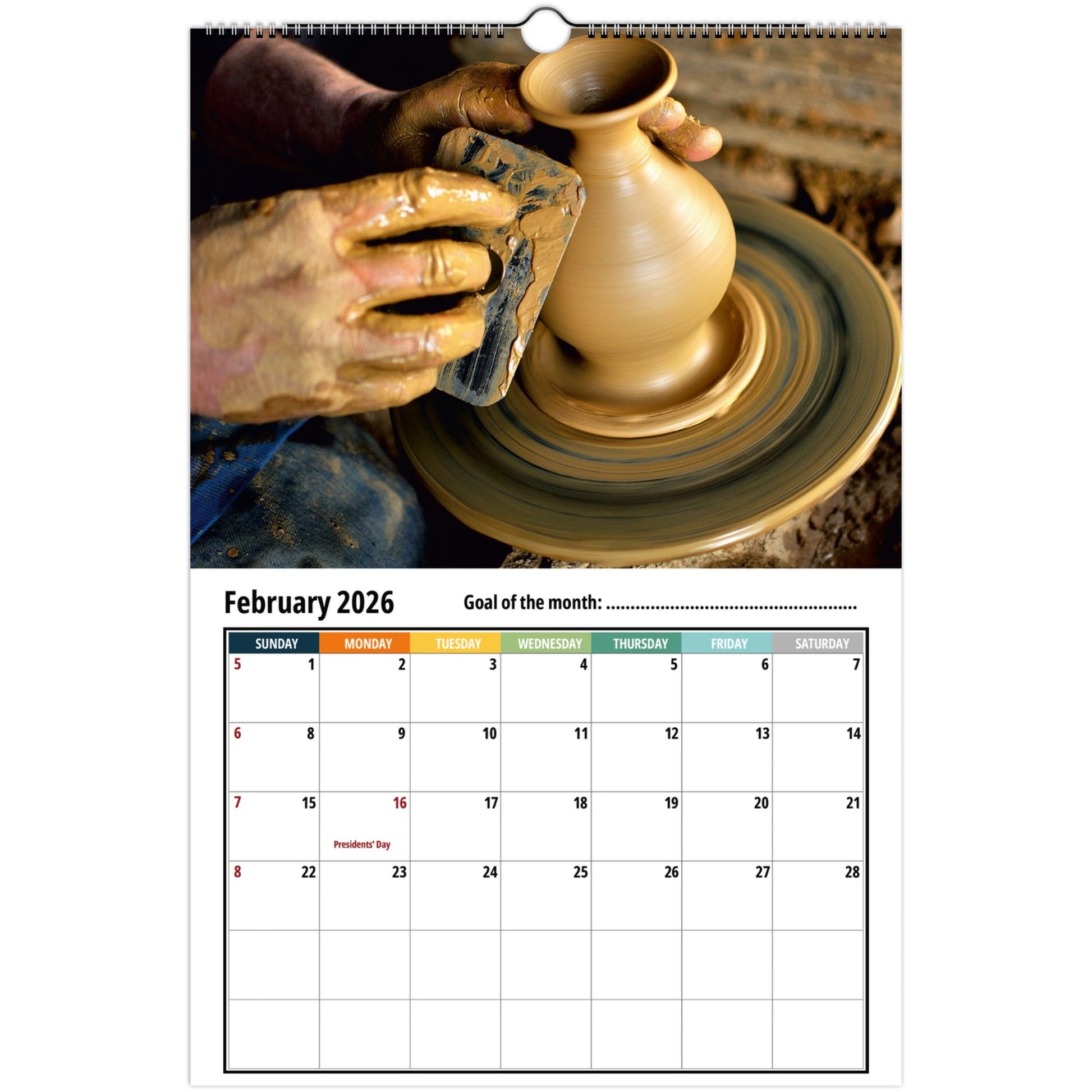 Pottery Wall Calendar 2026