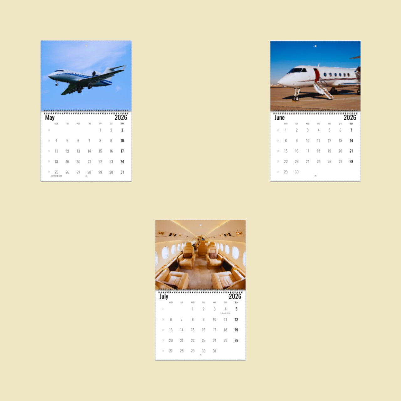 Business Jet Wall Calendar 2026