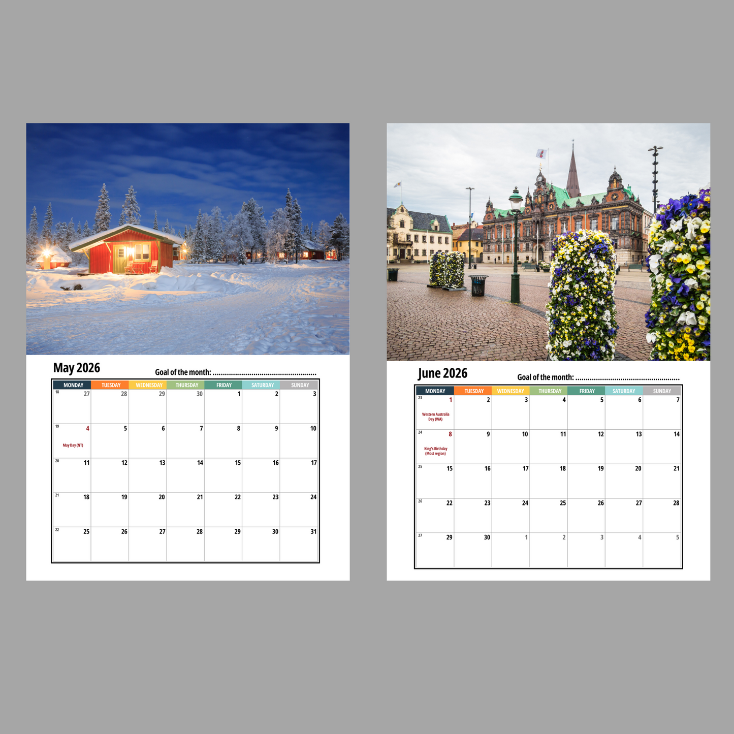 Sweden Wall Calendar 2026